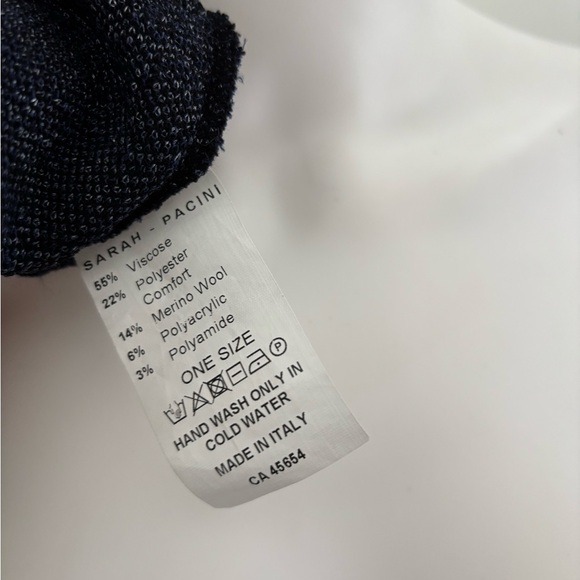 Sarah Pacini Dress Black Long Sleeve Print Blue / Black Authentic❤️ - Picture 6 of 6